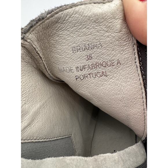 Bos. & Co Grey Perforated Peep Toe Heeled Ankle Booties Briana Boots Women’s 7.5 - Picture 6 of 7